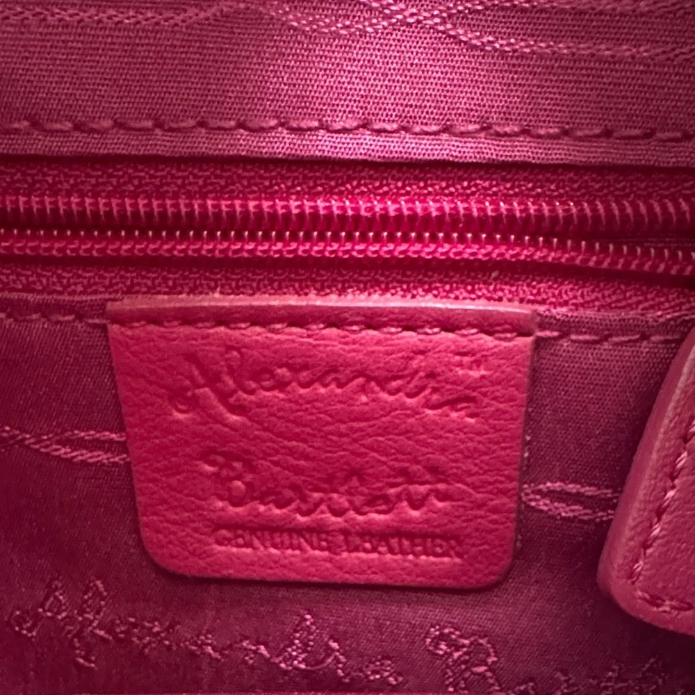 Alexandra Bartlett Fuchsia Crescent Shoulder Bag with Gold Hardware